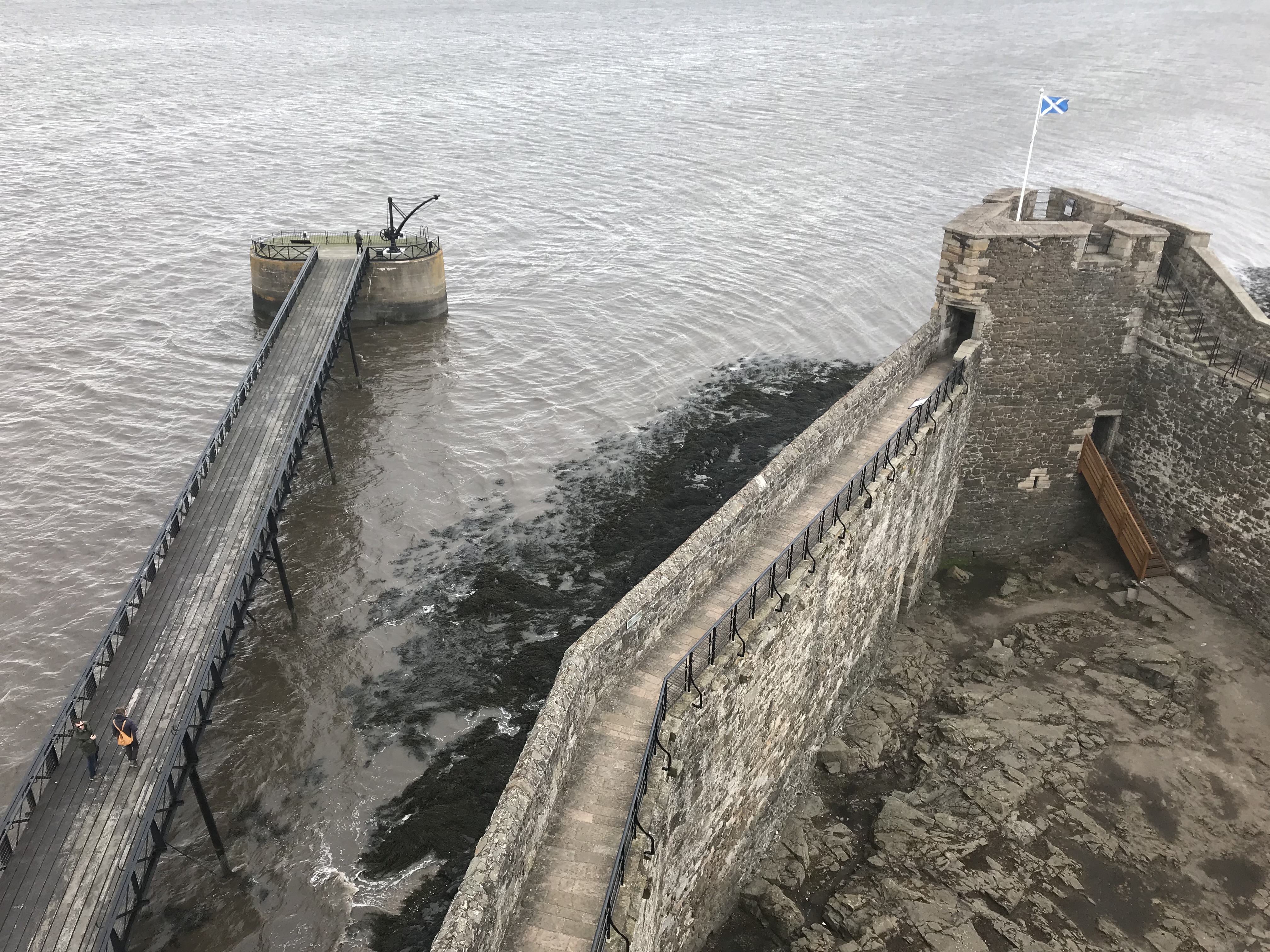 Stone walls and courtyard at Blackness Castle