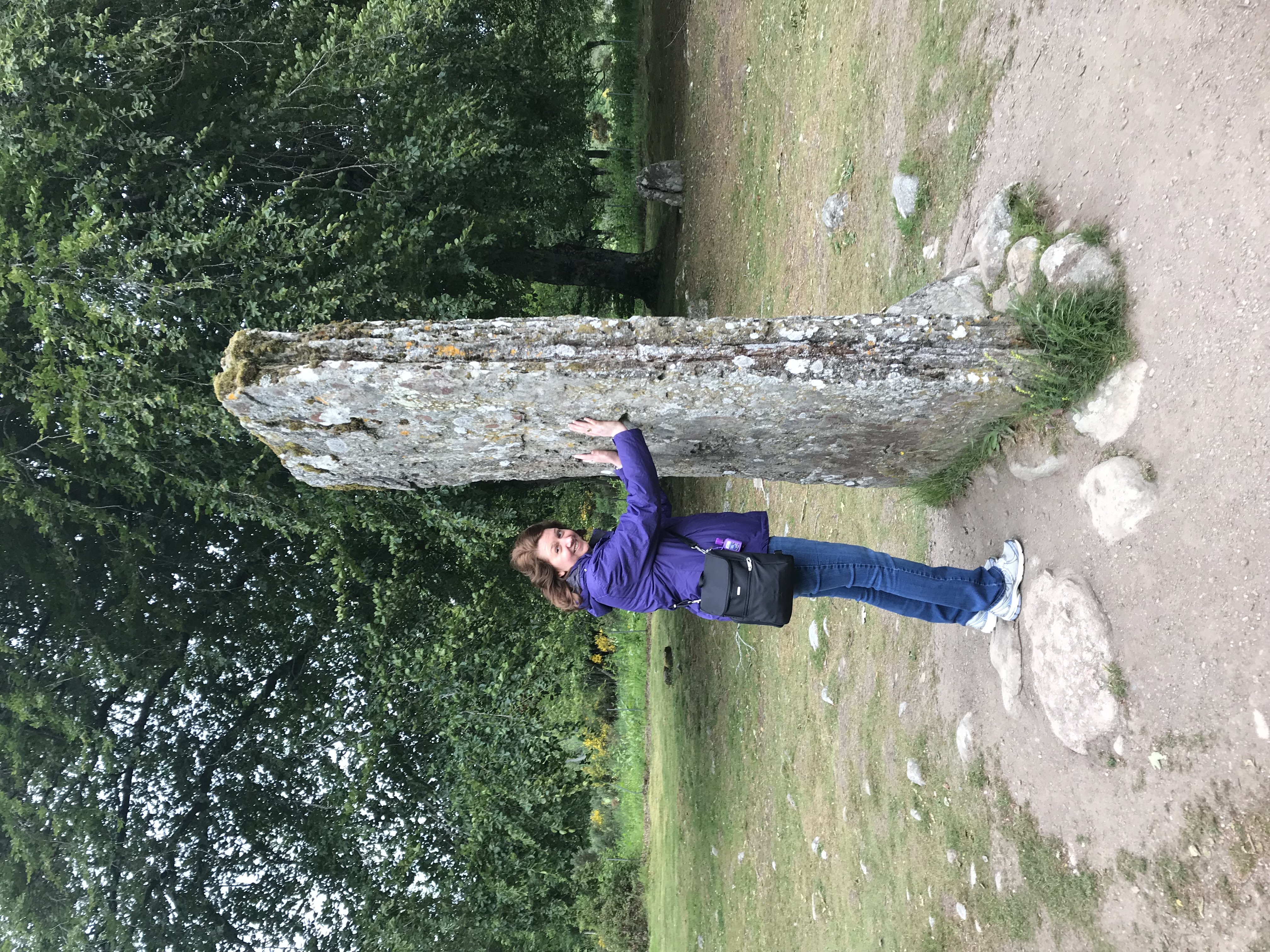 Ancient standing stones and circular cairns at Clava Cairns near Inverness