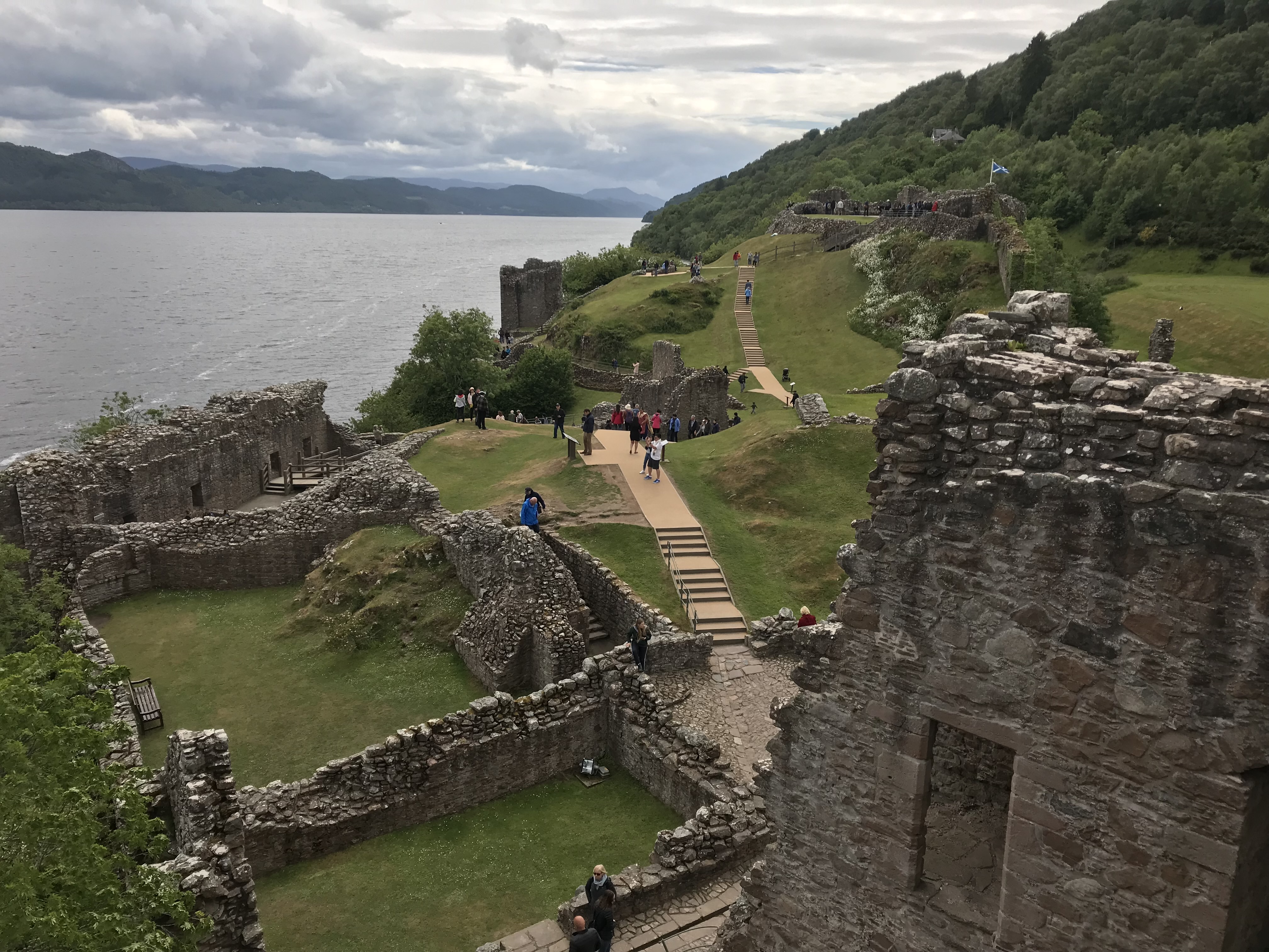 A second view across the ruins of Urquhart Castle and Loch Ness