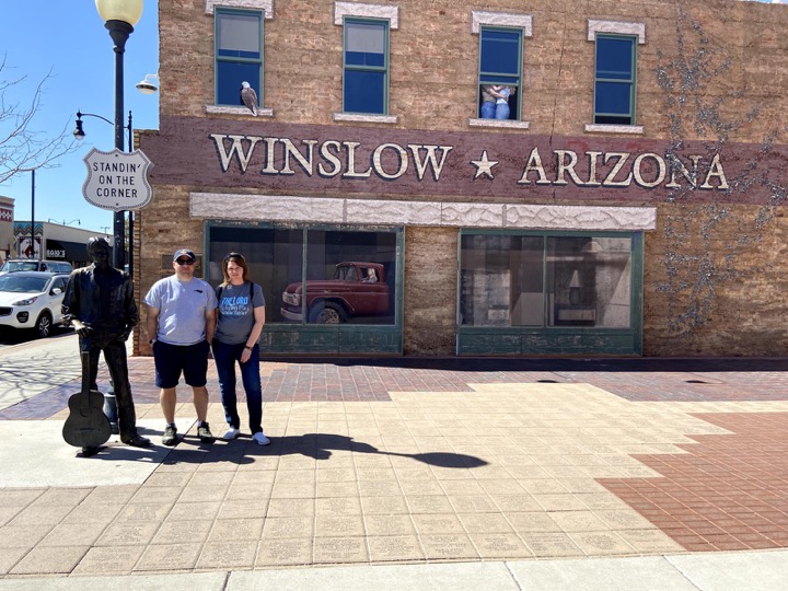 Angela's travel memory in Winslow, Arizona