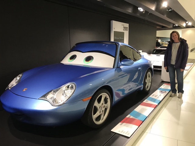 Angela's travel memory in Porsche Museum, Stuttgart, Germany