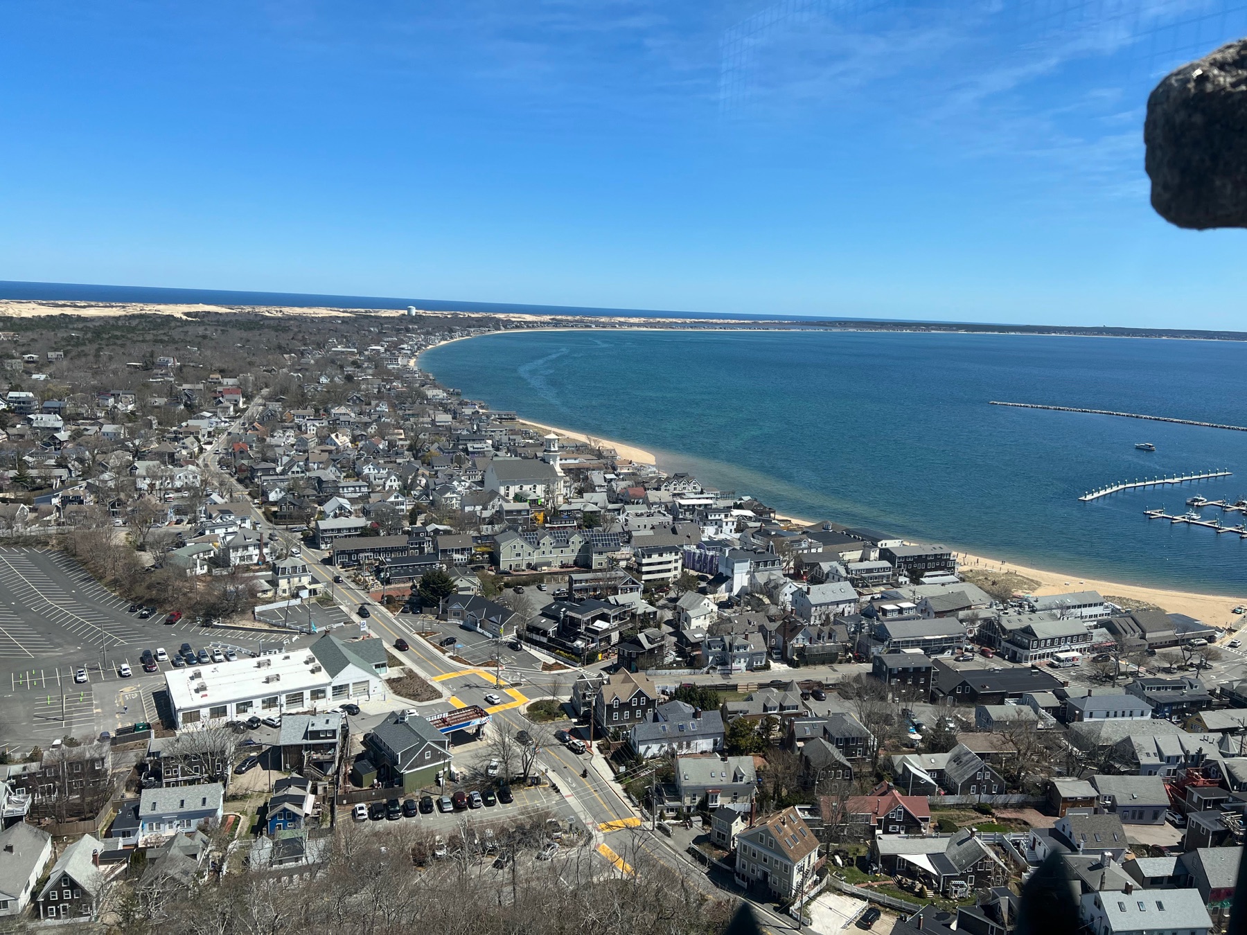 Provincetown’s waterfront, harbor, and town viewed from the Pilgrim Monument