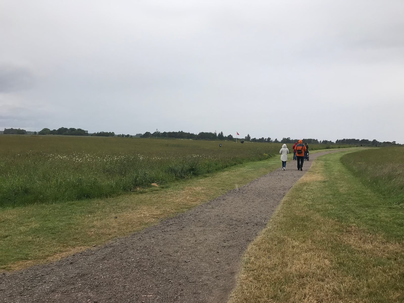 Gravel path crossing the open moor at Culloden Battlefield