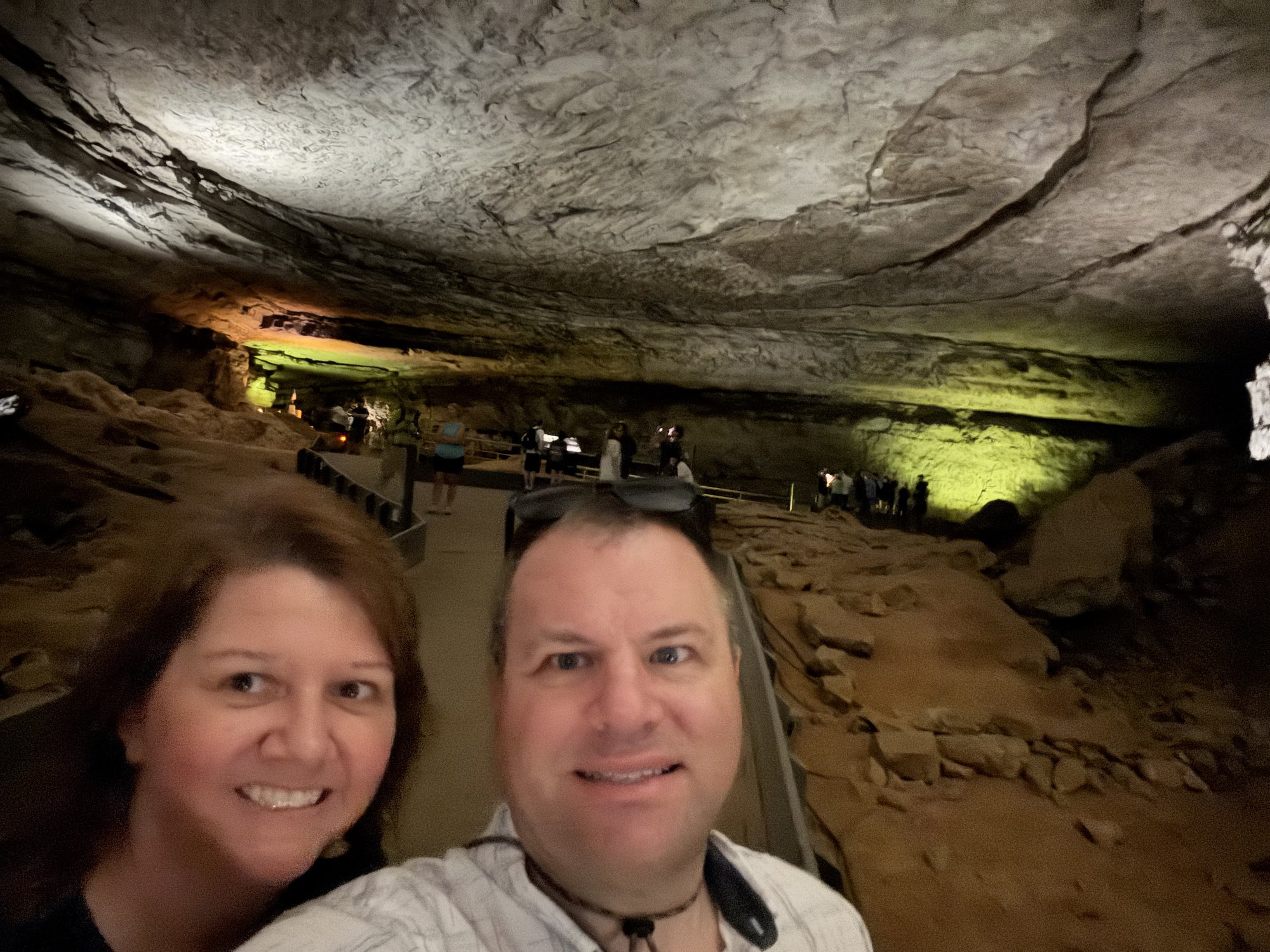 Angela and Brian inside Mammoth Cave in Kentucky